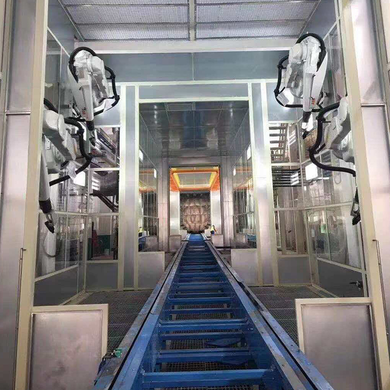 Spritzbeschichtungsanlage für Motorgehäuse
